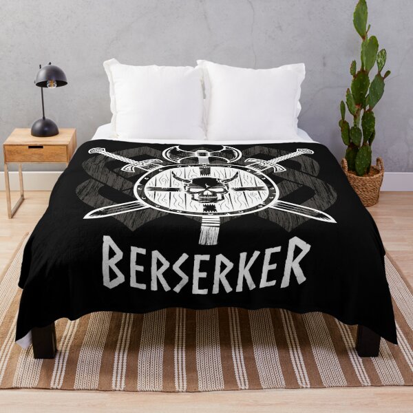 Viking Berserker Fierce Norse wild warrior Throw Blanket RB2701 product Offical berserk Merch